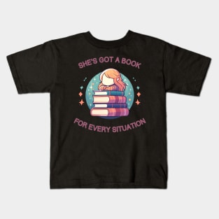 Kawaii Shes got a book for every situation Kids T-Shirt